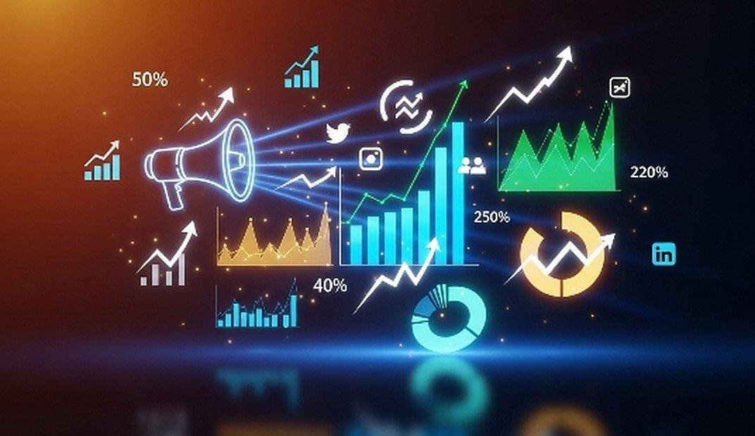 Marketing and brand graphics illustration